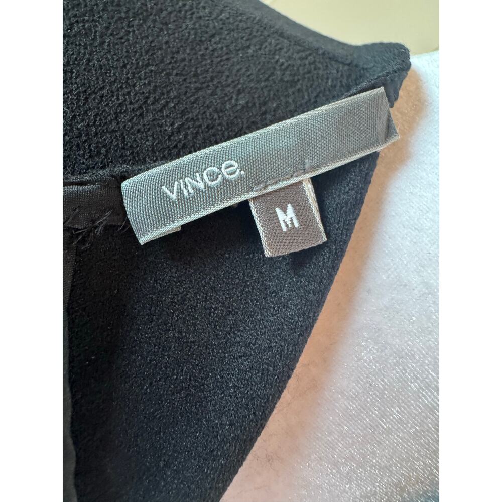 Vince Jet Black Midweight Knit Bodycon Long Sleeve Dress Medium M EUC Winter - Picture 9 of 12